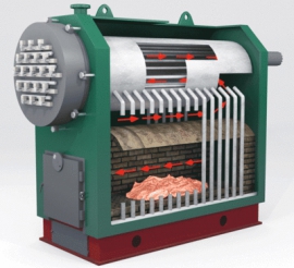 boiler with volcanic fuel supply