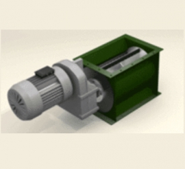 Rotary airlock feeder with rubber blades